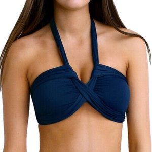 NWT Seafolly Convertible Bandeau  Bikini Top in Indigo Blue Size 6